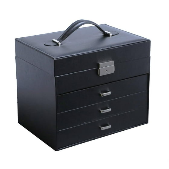 Homecrate Girls Jewelry Box 3 Drawer Organizer Mirrored Storage Case