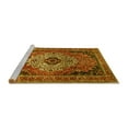 thumbnail image 2 of Ahgly Company Machine Washable Indoor Rectangle Medallion Yellow Traditional Area Rugs, 2' x 4', 2 of 4