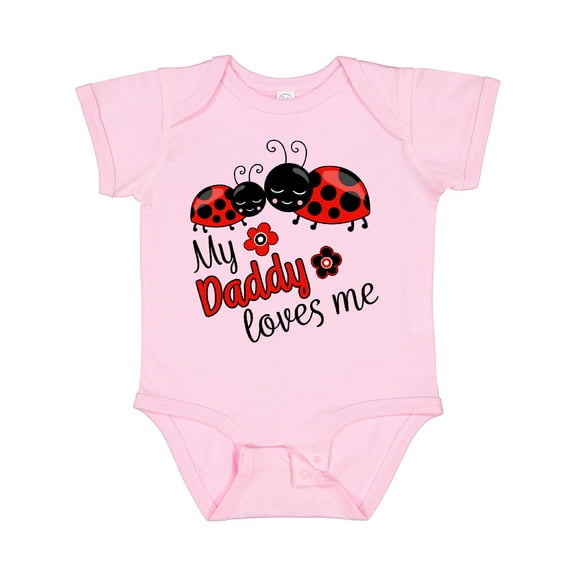Inktastic My Daddy Loves Me with Cute Ladybugs Boys or Girls Baby Bodysuit