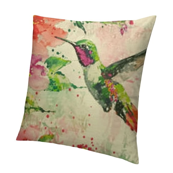 BANET Summer Outdoor Patio Lumbar Throw Pillow Covers Furniture Watercolor Birds Spring Painting Decorative Cushion Cases Home Décor for Couch Bed Sofa White