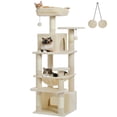 thumbnail image 1 of PAWZ Road 53" Large Cat Tree with Spacious Hammocks and Big Condos Cat Tower for Indoor Cat Beige, 1 of 10