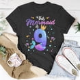 thumbnail image 5 of Girls 9Th Birthday This Mermaid Is 9 Years Old Costume TShirt, 5 of 6