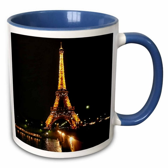 3drose, Eiffel Tower, 11oz Two-tone Blue Mug