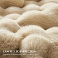 thumbnail image 3 of EVERGRACE Ultra Soft Luxury Fluffy Faux Rabbit Fur Throw Blanket, Thick Warm Bubble Throw for Bed, Cozy Plush Reversible Blankets for Couch, Chair, Sofa, Cream, 50x60 Inches, 870 GSM, 3 of 8