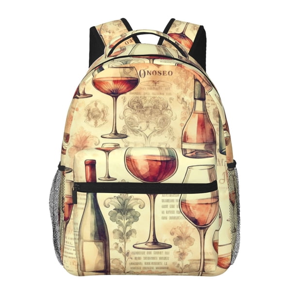 Easygdp Wine Mochila Ergonómica Versátil para Laptop - Múltiples Bolsillos, Correas Ajustables, Unisex para Escuela, Viajes y Actividades al Aire Libre-One Size