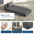 thumbnail image 4 of Yeshouse Sofá cama plegable convertible 4 en 1, sofá de dos plazas plegable con almohada, sofá cama tapizado para dormitorio, sala de estar o habitación de invitados, 4 of 7