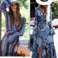 thumbnail image 2 of Robe Longue Maxi Bohème d'Été à Volants pour Femmes Soirée Cocktail Plage, 2 of 5