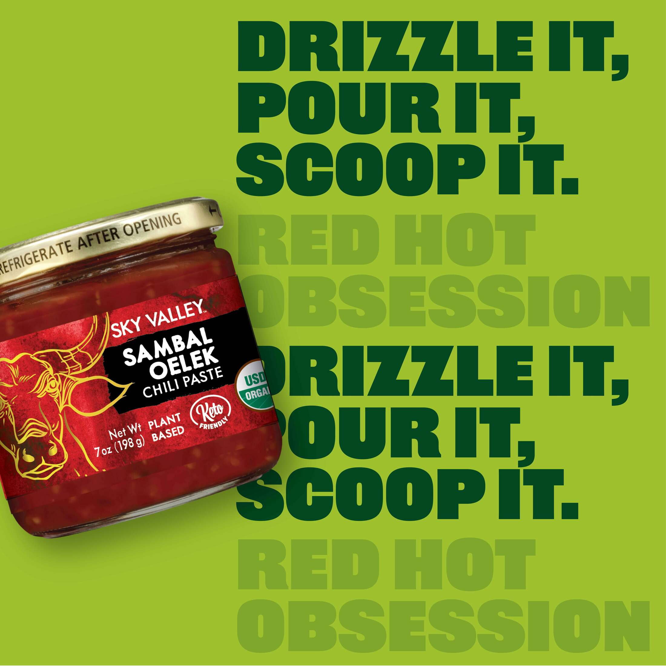 (3 pack) Sky Valley Sambal Oelek Chili Paste 7 oz