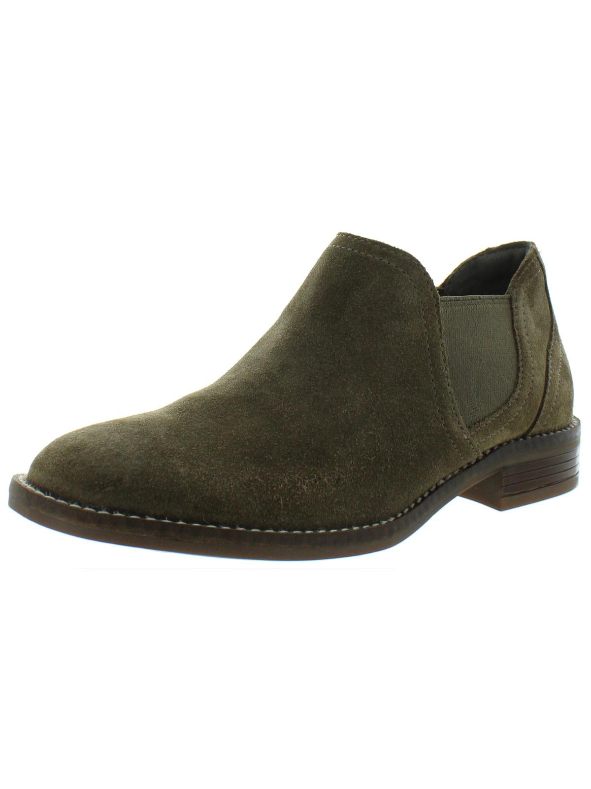 clarks suede slip on loafers