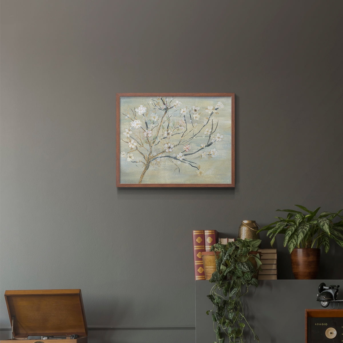 Blossoms & Spring Rain by Susan Jill - Restickable Framed Giclée Print