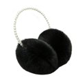 thumbnail image 1 of Women Earmuff Imitation Pearl Decor Faux Rabbit Fur Plush Solid Color Non-slip Ear Protection Comfortable Autumn Winter Girls Ear Warmer for Going Out, 1 of 9