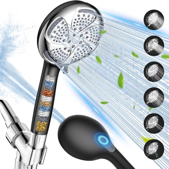 FEELSO Filtered Shower Head with Handheld, High Pressure 7-Spray Showerhead with Filters for Hard Water