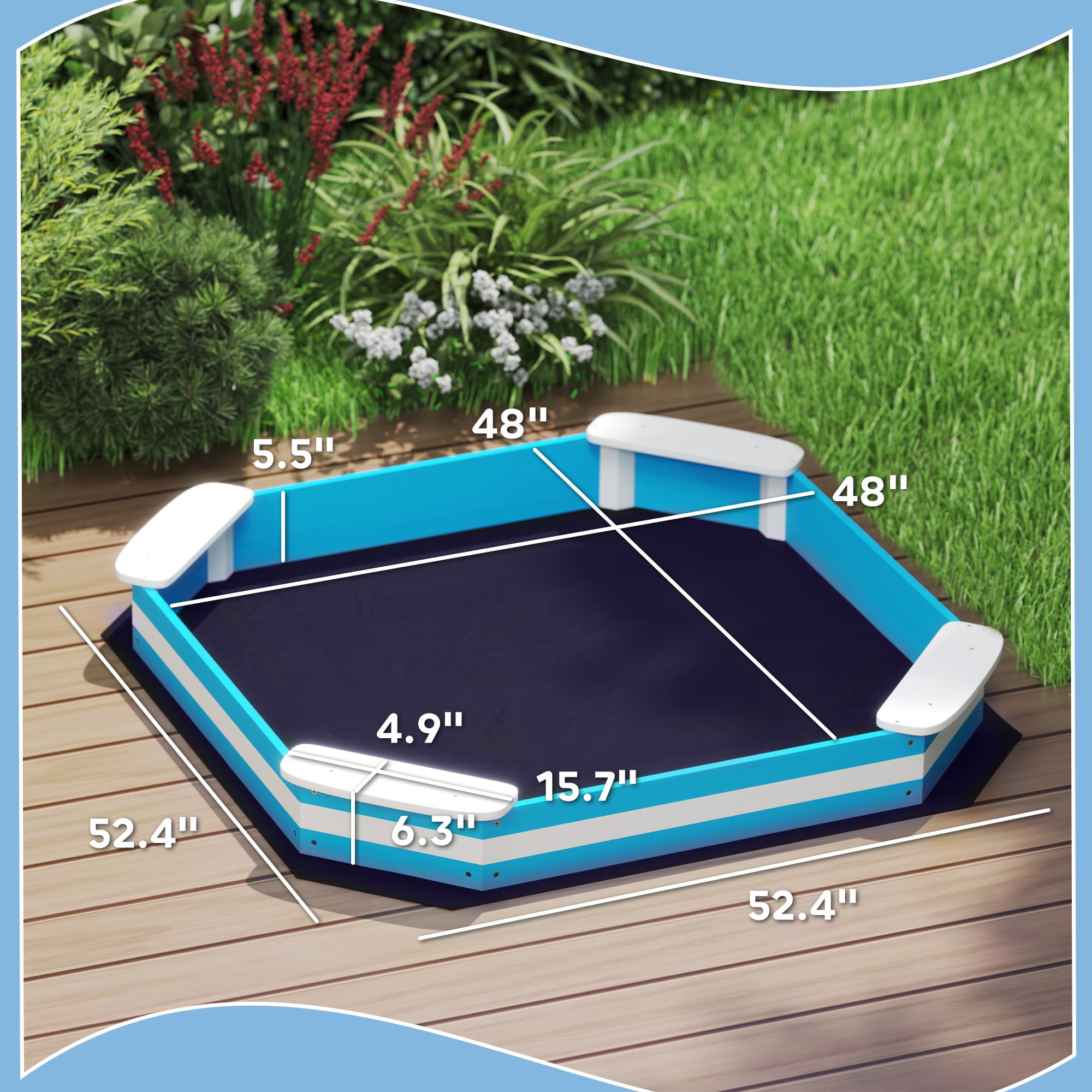 Kids Sandbox with Corner Seats