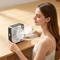 thumbnail image 6 of Upgraded Desktop Fan with LED Display, USB‑C Rechargeable Portable Table Fan, Quiet Cooling for Home Office Dorm, 7.60"x7.24"x2.36" White, 6 of 9