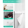 thumbnail image 3 of No Hook Shower Curtain with Snap in Liner, Boho Moroccan Red Geometric Grey Gradient Striped Hotel Shower Curtains for Bathroom, Washable Shower Curtain Liner Set with Mesh Top Window, 66"x72", 3 of 6