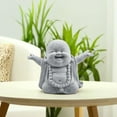 thumbnail image 5 of Fat Smiling Buddha Garden Ornament Sandstone Effect Outdoor Indoor Statue Decor, 5 of 13