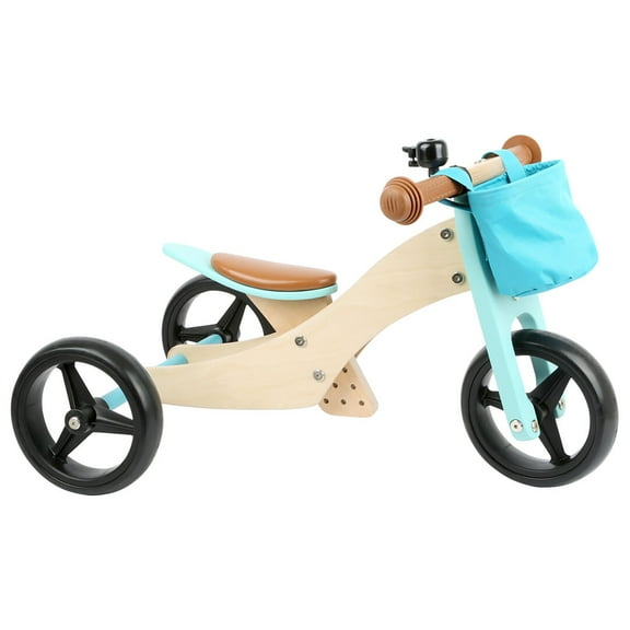 Small Foot Wooden Toys Training Balance Bike/Trike 2-in-1 Blue Designed for Children Ages 12  Months