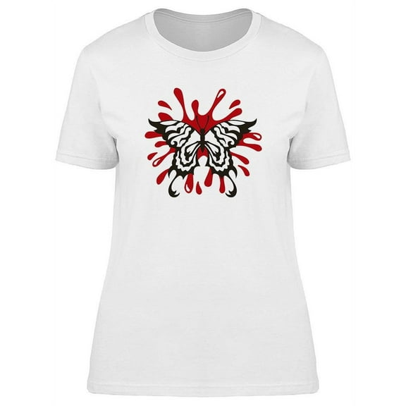 Red Splash Butterfly T-Shirt Women -Image by Shutterstock, Female XX-Large