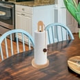 thumbnail image 4 of Wooden Paper Towel Holder Space Saving Freestanding Countertop Organizer, 4 of 8
