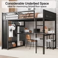 thumbnail image 5 of Queen Size Loft Bed Frame with Storage Wardrobe and Desk – Perfect for Apartments & Small Bedrooms, 5 of 9
