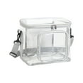 thumbnail image 2 of Gray Clear Lunch Bag, School Lunch Bag, Lunch Bag with Shoulder Strap, Clear Lunch Bag for Student, 10X7X9 Inch Safe Clear Pvc Construction with Zipper Closure, Front Mesh Pocket,, 2 of 6