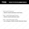 thumbnail image 3 of MAX Advanced Brakes - Front Brake Kit For 2022-2023 VW Jetta| Carbon Ceramic Brake Pad and Rotor Kit| Drilled Slotted Brake Rotors, 3 of 10