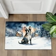 thumbnail image 4 of Hello Winter Boston Terrier Welcome Snowy Night Watercolor Vintage Doormat Gentleman Dog Lover Gifts Indoor Outdoor Welcome Mat - 01011, 4 of 5