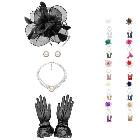 Headpiece for Performance with Headband Hair Earrings Necklace 4 Piece Set Party Festival Show Accessories