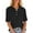 Black, variant on Tunic Womens Tops Summer Button up Elbow Length Yellow T Shirts Henley Loose Summer Blouses for Women Dressy Casual