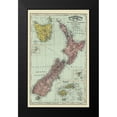 thumbnail image 2 of Rand McNally 13x18 Black Modern Framed Museum Art Print Titled - Tasmania Fiji Oceania New Zealand Australia, 2 of 5