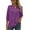 Purple, variant on WBQ Womens Chiffon Blouses 3/4 Sleeve Loose Tops Pompom Henley V Neck Pleated Button Down Tunic Tops Casual Office Work Shirts,Pink S-XXL