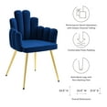 thumbnail image 3 of Side Dining Chair, Set of 2, Navy Gold, Velvet, Modern Contemporary, Mid Century Kitchen Room Cafe Bistro Restaurant Hospitality, 3 of 9