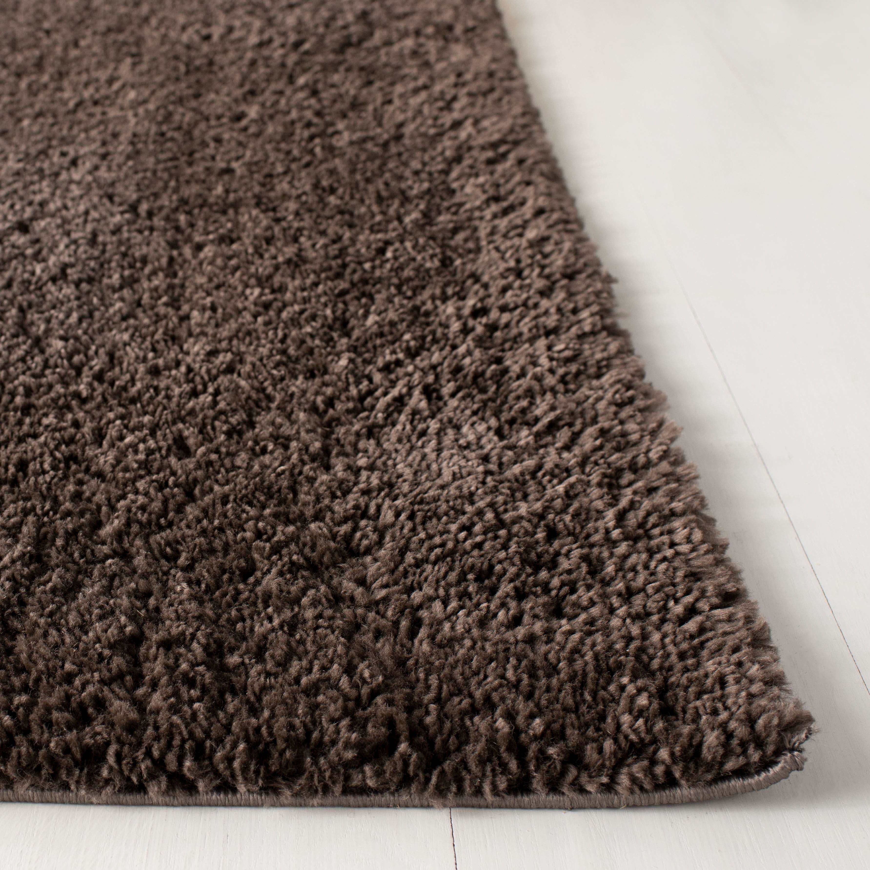 SAFAVIEH August Carlene Solid Plush Shag Area Rug, Brown, 9' x 12' - Large - Modern Design, Brown, Non-Shedding & Easy Cleaning, Ultra Plush Thick Pile, Ideal for Living Room, Bedroom