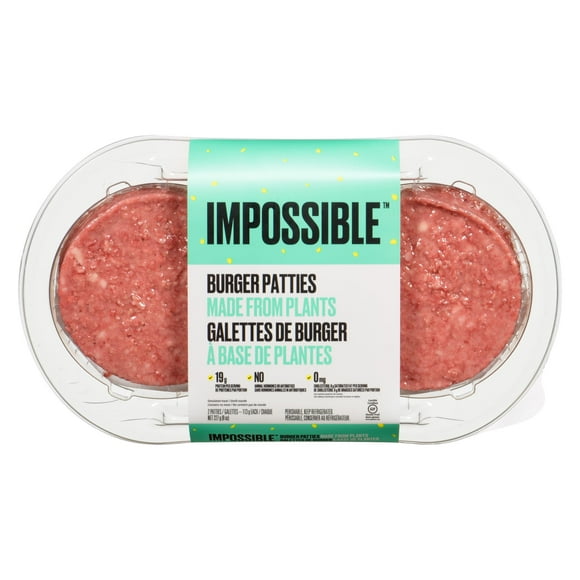 Impossible Burger Patties 226g IMPOSSIBLE BURGER À BASE DE PLANTES 226G