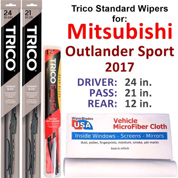 2017 Mitsubishi Outlander Sport Wiper Blades (Set of 3) w/Rear Wiper