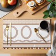 thumbnail image 2 of Vintage Brown Bohemian Placemats Set&nbsp;of&nbsp;6 Circle Geometric Abstract Boho Heat Insulation Washable Place Mats, Non-Slip Table Mats for Dining Table Party Kitchen Decor,13x19 Inch, 2 of 9