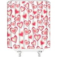 thumbnail image 4 of Valentine''s Day Shower Curtain Pink Heart Retro Love Romantic Couple Sweet Simple Fabric for Bathroom Decor Bathtub with Hooks(70" WX70 H), 4 of 4