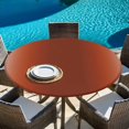 thumbnail image 6 of Round Table Cover 55-60 Inch Ombre Brick Red Waterproof Reusable Table Cloth Round Fitted Vinyl Tablecloth with Elastic Edged for Parties Outdoors, Solid Color Gradient Minimalist Modern, 6 of 9