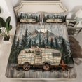 thumbnail image 2 of Manfei Camping Car Twin Sheet Sets 3pcs for Kids Children Teens,Jungle Adventure Theme Twin Fitted Sheet Microfiber,Rustic Cabin Breathable Flat Sheet,Breathable Home Decor, 2 of 7