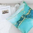thumbnail image 5 of Turquoise Marble Throw Pillow Covers 18x18 Inch Set of 4 Two-Sided Teal Gold Abstract Art Modern Decorative Pillows Case Soft Velvet Outdoor Cushion Covers for Couch Sofa Bed Home Decor, 5 of 6