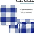 thumbnail image 4 of Royal Blue Checkered Tablecloth Rectangle - 60 x 84 Inch - Waterproof and Wrinkle Resistant Plaid Table Cloth for Kitchen, Outdoor Picnic, 4 of 6