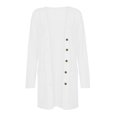 thumbnail image 2 of Tiqkatyck Womens Long Sleeve Tops Women's Solid Color Long Sleeve Cardigan Fashion Temperament Loose Comfortable Cardigan Trench Coats for Women White, 2 of 8