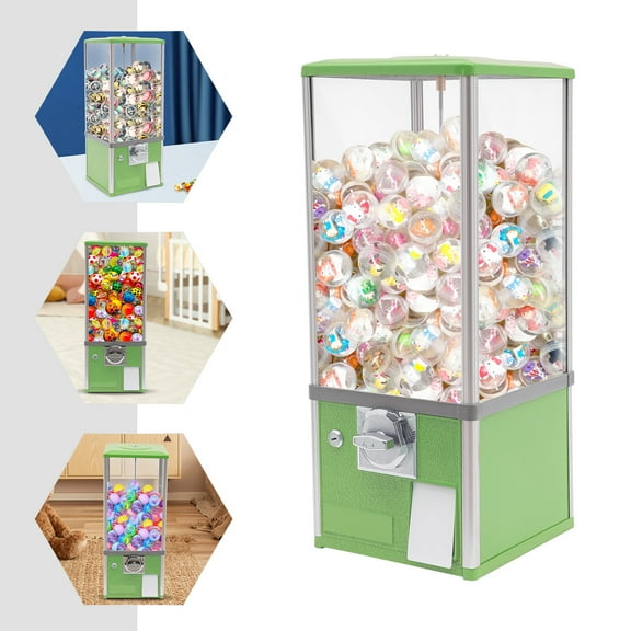 25 Inch Toy Vending Machine 25 Cent Coin Operated Metal Candy Vending Machine for Game Rooms, Amusement Parks, Retail Stores (Light Green)