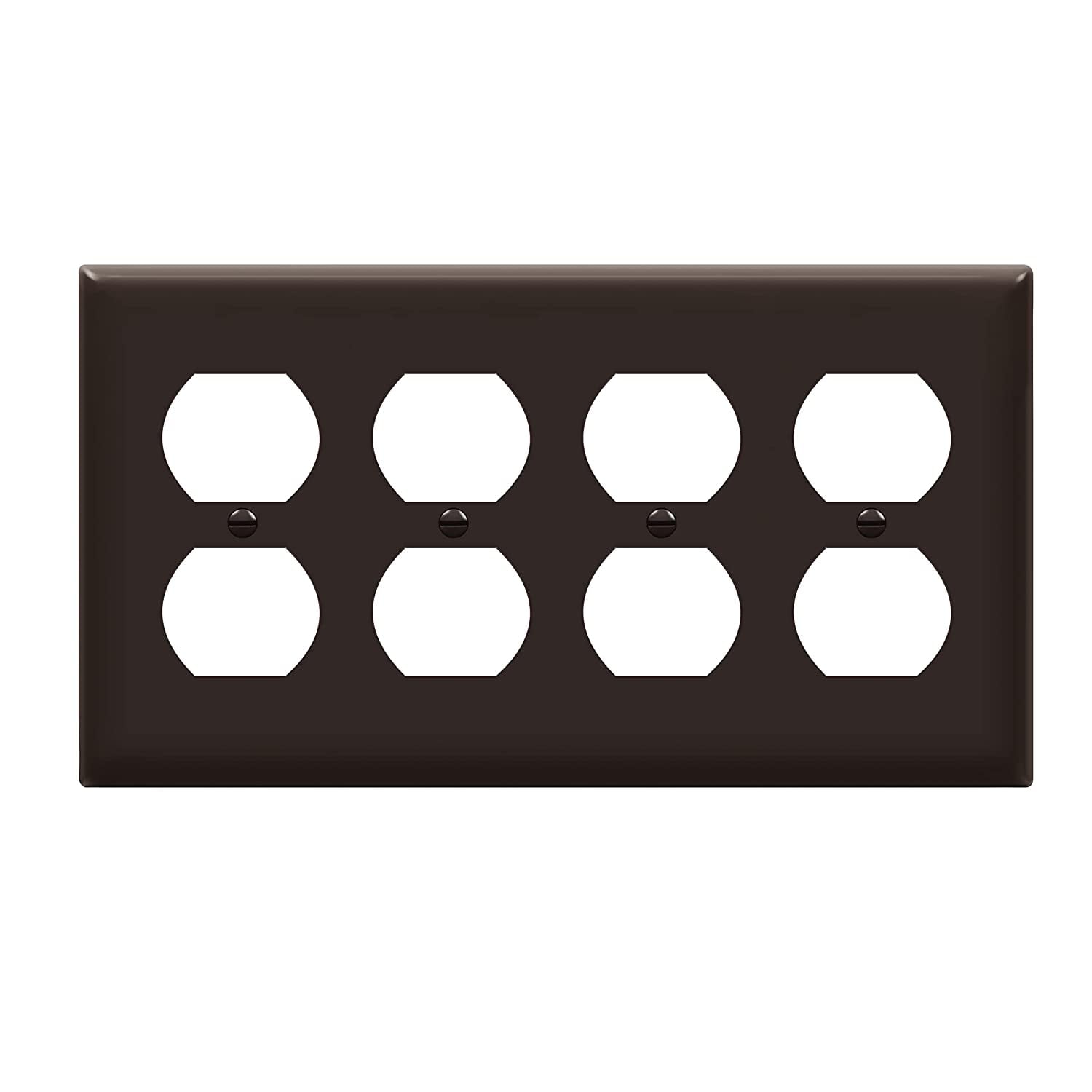 ENERLITES Quad Duplex Receptacle Wall Plate, Four Gang Electrical