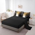 thumbnail image 5 of Manfei Geometric Plaid Grid Boy Girl Twin Bedding Sets 7-Piece,Bling Glitter Bedding Comforter Set Microfiber,Black Golden Breathable Sheet Sets,Lightweight Room Decor,Reversible, 5 of 8