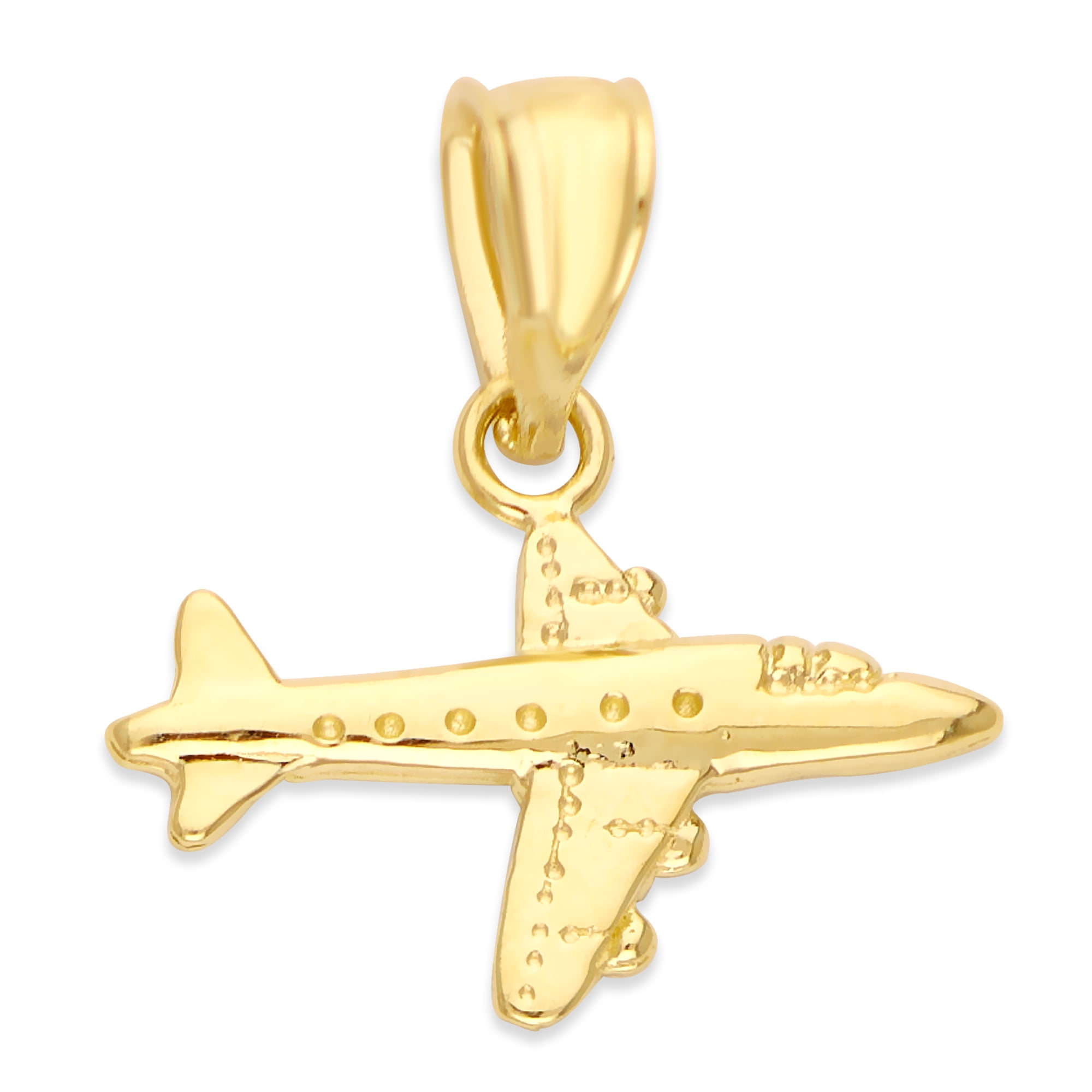 10k Gold Airplane Pendant 