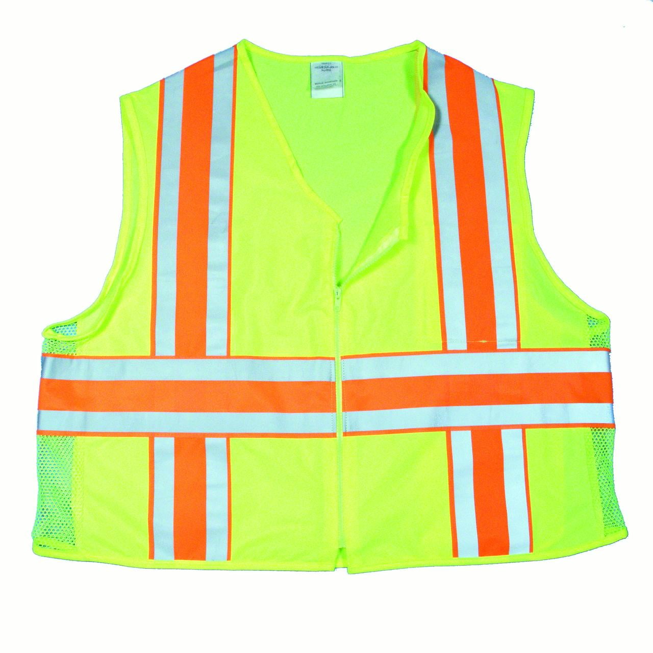 High Visibility Polyester ANSI Class 2 Deluxe Dot Mesh Safety Vest with