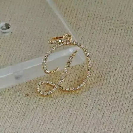 2Ct Round Cut Lab Created Diamond Initial "D" Custom Pendant Necklace 14K Yellow Gold Plated
