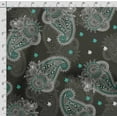 thumbnail image 4 of Soimoi Asian Paisley Printed, Cotton Fleece, Fabric by The Yard Sewing DIY Stretch Fabric 56 Inches Wide, WarmFabric for Hats, Coats, Gloves, Blankets, Teal Green, 4 of 5