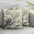 thumbnail image 3 of COMIO Throw Pillow Covers Palm Leaf Pattern Short Plush Square Pillow Covers Cushion Case for Couch Sofa Bed Chair Home Decorations White, 3 of 5